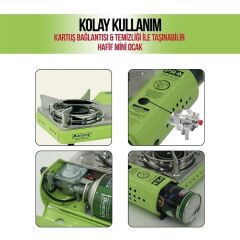 Orcamp Mini Çantalı Kamp Ocağı Yeşil