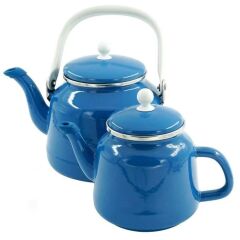 ORCAMP Retro Emaye Çaydanlık Demlik Takım