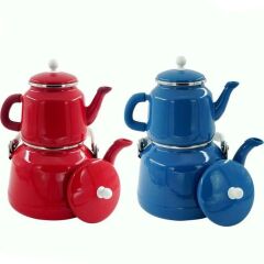 ORCAMP Retro Emaye Çaydanlık Demlik Takım