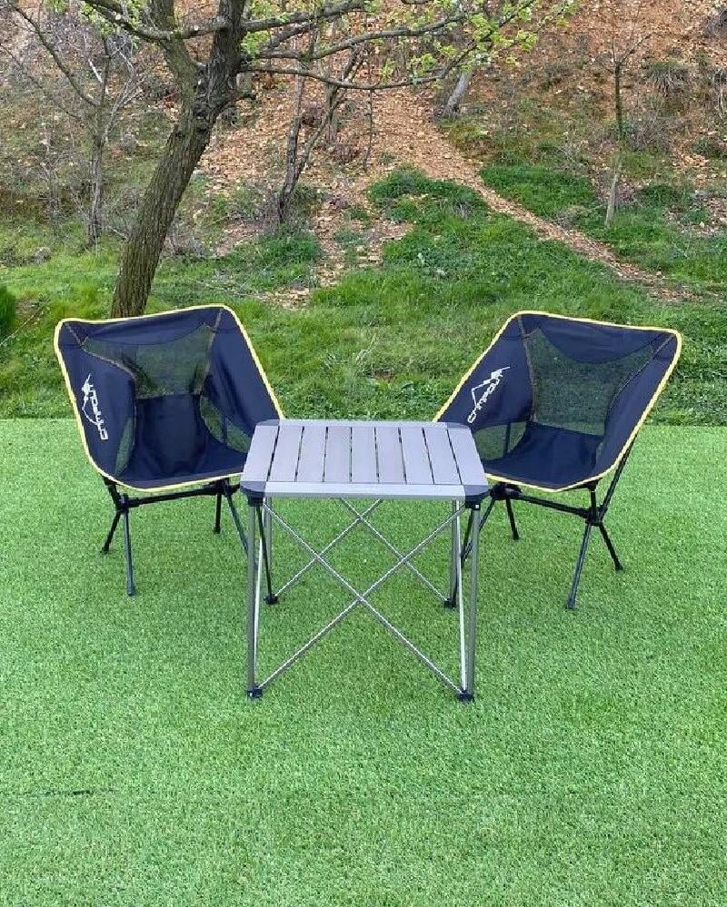 NURGAZ ALÜMİNYUM KÜÇÜK MASA + 2 PRATİK SANDALYE SET