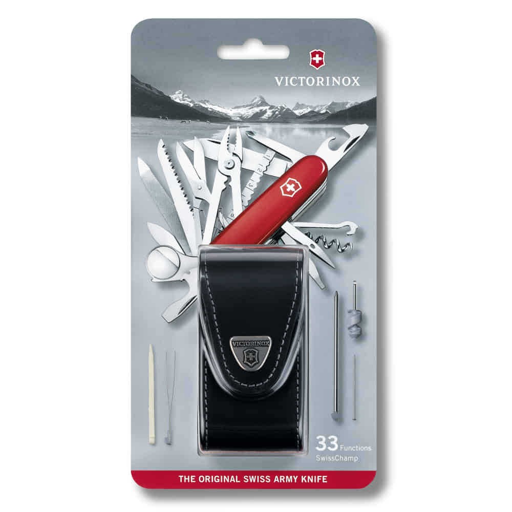 Victorinox 1.6795.LB1 Swiss Champ (33) Deri Kılıflı Çakı (Blisterli)