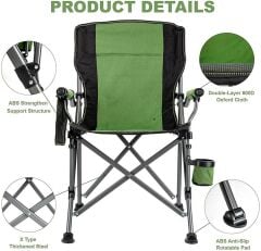 Madfox Roxy Katlanır Kamp Sandalyesi YEŞİL-SİYAH