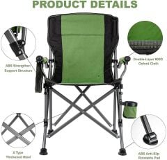 Madfox Roxy Katlanır Kamp Sandalyesi YEŞİL-SİYAH