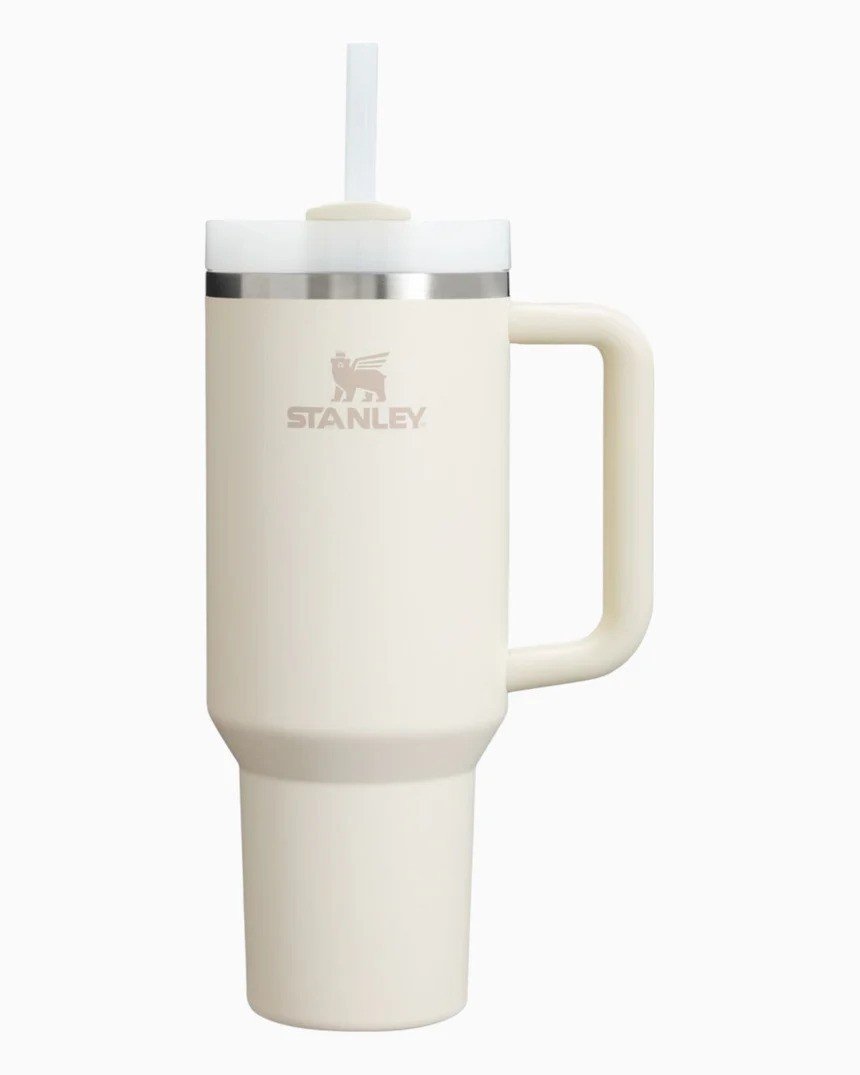Stanley The Quencher Flowstate Tumbler Pipetli Termos Bardak 1,18L Gri-Beyaz