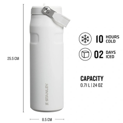 Stanley The IceFlow Flip Straw Pipetli Termos Bardak 0,70 LT BEYAZ