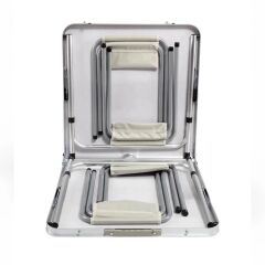 Madfox Nomad Duo Tabureli Katlanır Kamp Masası Seti BEYAZ