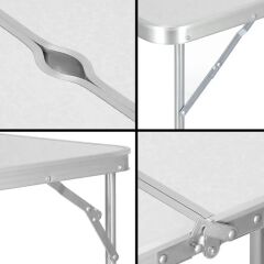 Madfox Nomad Duo Tabureli Katlanır Kamp Masası Seti BEYAZ