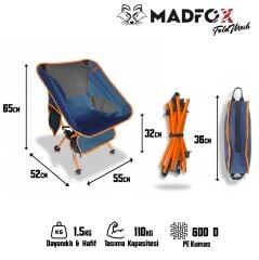 Madfox FoldMesh Mini Kompakt Katlanır Sandalye Savanna Lime LACİVERT