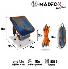 Madfox FoldMesh Mini Kompakt Katlanır Sandalye Savanna Lime LACİVERT