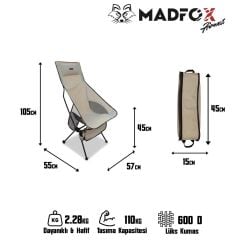Madfox AirNest Ultra Katlanır Kamp Sandalyesi Krem