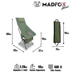 Madfox AirNest Ultra Katlanır Kamp Sandalyesi Yeşil