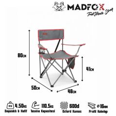 Madfox TrekMate Strap Katlanır Outdoor Koltuk Kırmızı