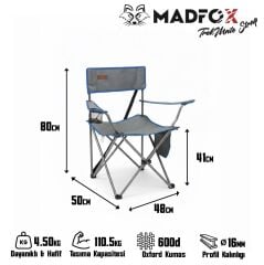Madfox TrekMate Strap Katlanır Outdoor Koltuk Mavi