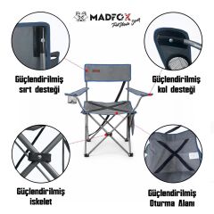 Madfox TrekMate Strap Katlanır Outdoor Koltuk Mavi