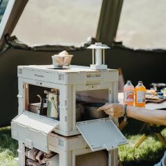 Naturehike Ling yue L Kapaklı Katlanır Saklama Kutusu [ Seyahat Organizatörü ] Light Beige Gray - 52 LT