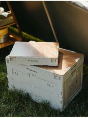 Naturehike Ling yue L Kapaklı Katlanır Saklama Kutusu [ Seyahat Organizatörü ] Light Beige Gray - 52 LT