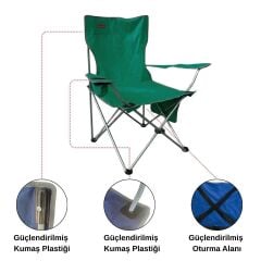 Madfox CampSeat X90 Katlanır Kamp Sandalyesi (Taşıma Çantalı) Yeşil