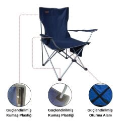 Madfox CampSeat X90 Katlanır Kamp Sandalyesi (Taşıma Çantalı) LACİVERT