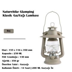 Naturehike Glamping Klasik GazYağı Lambası Bej