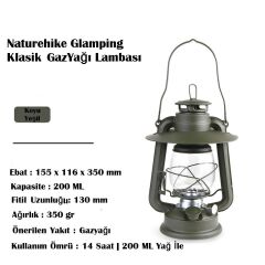 Naturehike Glamping Klasik GazYağı Lambası Koyu Yeşil