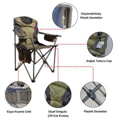 Madfox AlphaBack R108 Katlanır Kamp Sandalyesi