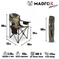 Madfox AlphaBack R108 Katlanır Kamp Sandalyesi