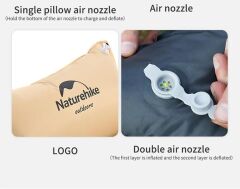 Naturehike Ultralight Çift Kişilik Şişme Kamp Matı | 185*130*2.5 cm | MAVİ