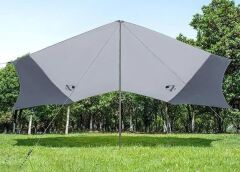 Naturehike Hexagon Sunrise Canopy 5.2x4.6 mt Tarp [Güneş ve Rüzgar Koruma Tentesi] Grey/Blue