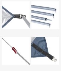 Naturehike Hexagon Sunrise Canopy 3.5x4 mt Tarp [Güneş ve Rüzgar Koruma Tentesi] Grey/Blue