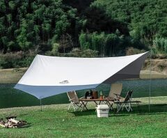 Naturehike Hexagon Sunrise Canopy 3.5x4 mt Tarp [Güneş ve Rüzgar Koruma Tentesi] Grey/Blue