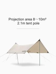 Naturehike Hexagon Glamping 3x4.8 mt Tarp [Güneş ve Rüzgar Koruma Tentesi] Quicksand Gold