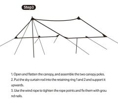 Naturehike Hexagon Glamping 3x4.8 mt Tarp [Güneş ve Rüzgar Koruma Tentesi] Quicksand Gold
