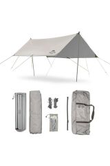 Naturehike Square Glamping 3x5 mt Tarp [Güneş ve Rüzgar Koruma Tentesi] Quicksand Gold/Light Coated Silver
