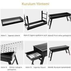 Madfox Cookout Portatif Katlanır BBQ Mangal BLACK