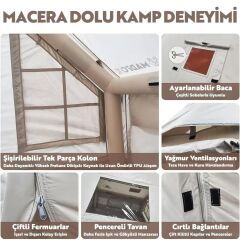 Madfox Bigless Glamping Cotton Inflatable Şişme Çadır [ Baca Çıkışlı ]