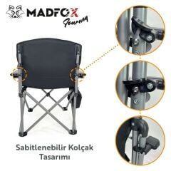 Madfox Journey Katlanır Kamp Sandalyesi Siyah/Gri
