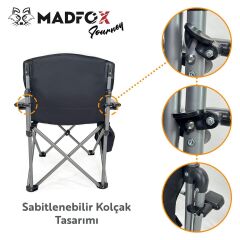 Madfox Journey Katlanır Kamp Sandalyesi Siyah/Gri