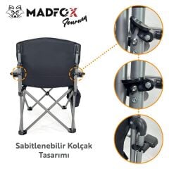 Madfox Journey Katlanır Kamp Sandalyesi Siyah/Gri