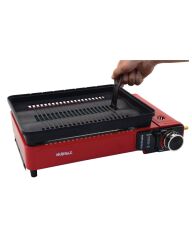 CAMPOUT PORTATİF GAZLI BARBEKÜ VE PİŞİRME SETİ Kırmızı