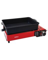 CAMPOUT PORTATİF GAZLI BARBEKÜ VE PİŞİRME SETİ Kırmızı