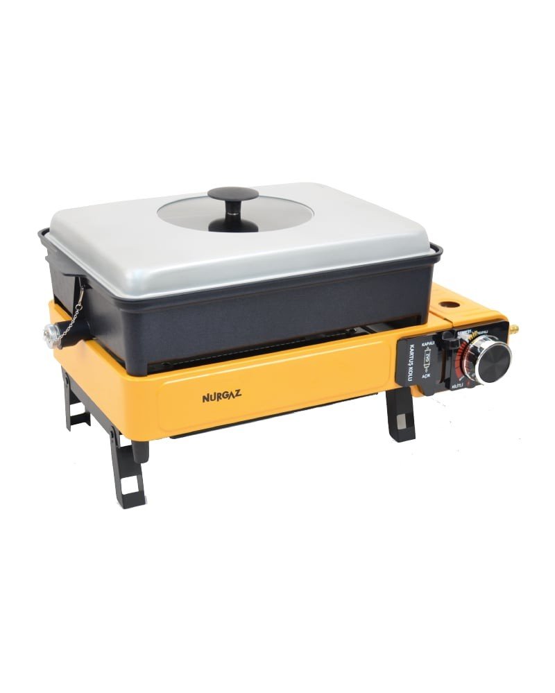 CAMPOUT PORTATİF GAZLI BARBEKÜ VE PİŞİRME SETİ Sarı