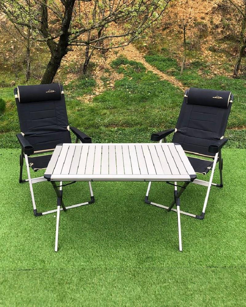 NURGAZ CAMPOUT XXL MASA + 2 LÜX SANDALYE SET