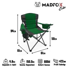 Madfox Echo Katlanır Kamp Sandalyesi Yeşil